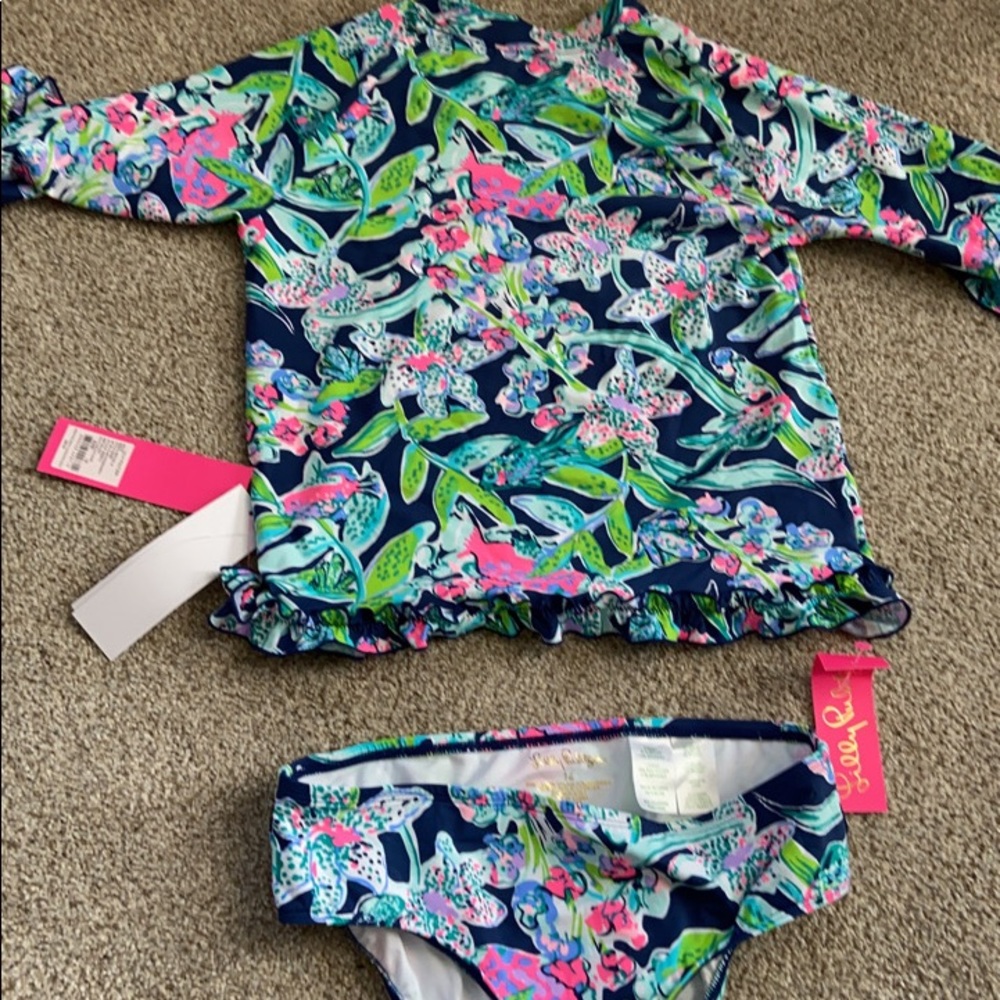 Lilly Pulitzer bathing suit rash guard set NWT